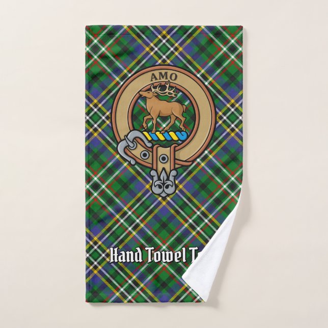 Conjunto De Toalhas Clan Scott Crest sobre Green Tartan (Toalha de mão)