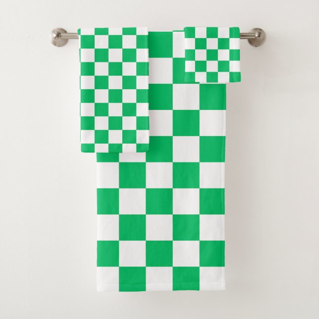 Conjunto De Toalhas Classic green checkered  (Insitu)