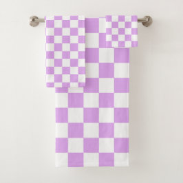 Conjunto De Toalhas Classic light lavender checkerboard 
