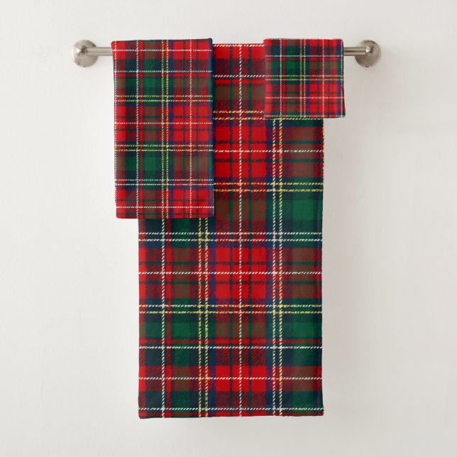 Conjunto De Toalhas Classic Tartan Plaid Christmas (Insitu)