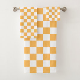 Conjunto De Toalhas Classic visual peach checkerboard 