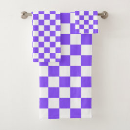 Conjunto De Toalhas Classic visual purple checkerboard 