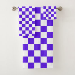Conjunto De Toalhas Classic visual violet checkerboard 