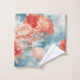 Conjunto De Toalhas Clássicos - Rosas Rosa e Vermelha Angelicais em nu