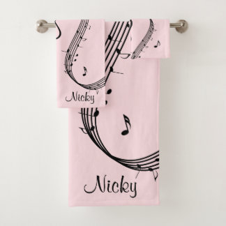 Conjunto De Toalhas Climactic G Clef Music Pink