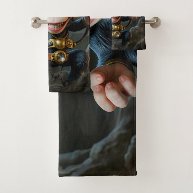 Conjunto De Toalhas Clockwork Cavekeeper – O Macaco Sussurrante  (Insitu)