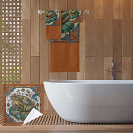 Conjunto De Toalhas Cloisonne Frog on Lily Pad