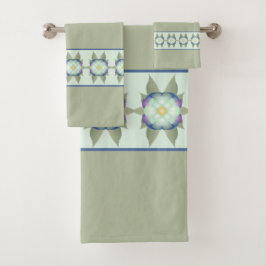 Conjunto De Toalhas Cloridato Floral Acento Moderno