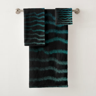 Conjunto De Toalhas Coastal Beach Salty Turquoise Waves Abstrato Art