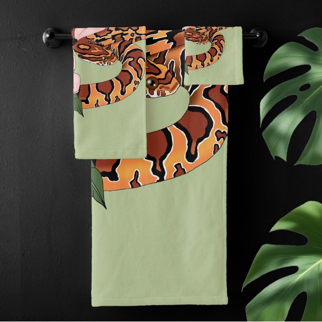 Conjunto De Toalhas Cobra cor-de-rosa-milho verde (Criador carregado)