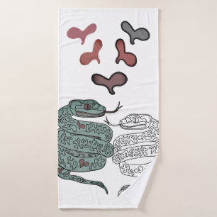Conjunto De Toalhas Cobra Hearts impressão