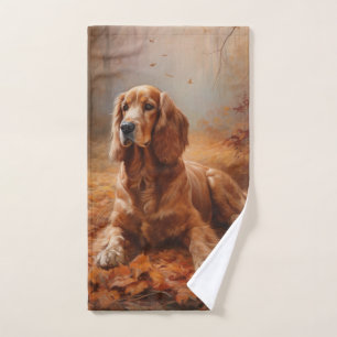 Conjunto De Toalhas Cocker Spaniel no Outono Folhas Caídas Inspiram