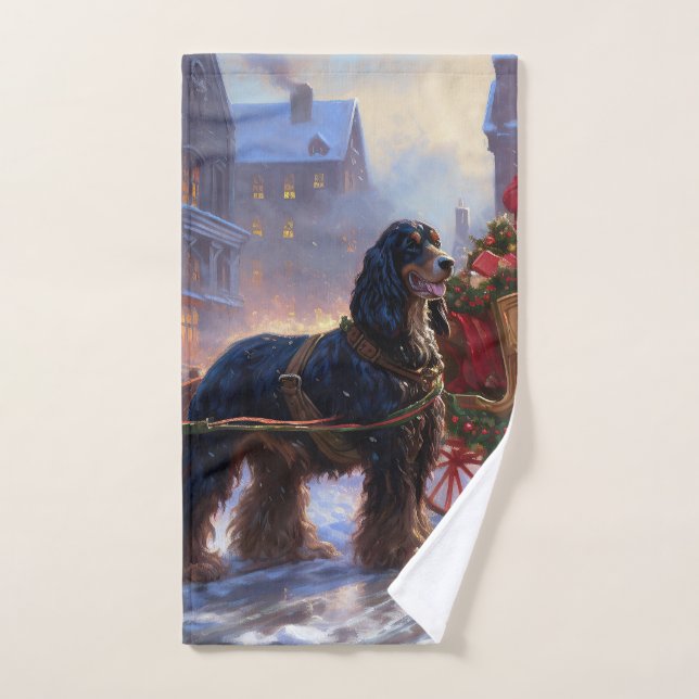 Conjunto De Toalhas Cocker Spaniel Temporada de Natal (Toalha de mão)