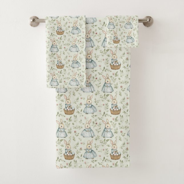 Conjunto De Toalhas Coelhinhos de Páscoa Encantadores (Insitu)