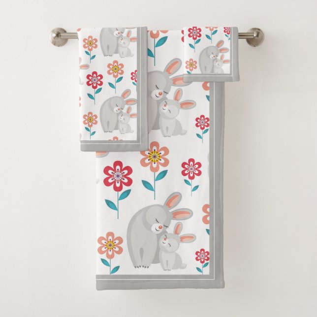 Conjunto De Toalhas Coelho e coelho, cinzas de flores (Insitu)