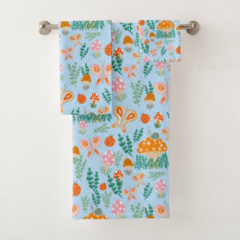 Conjunto De Toalhas Cogumelos Magos Borboletas Cachorro Caracóis Ladyb