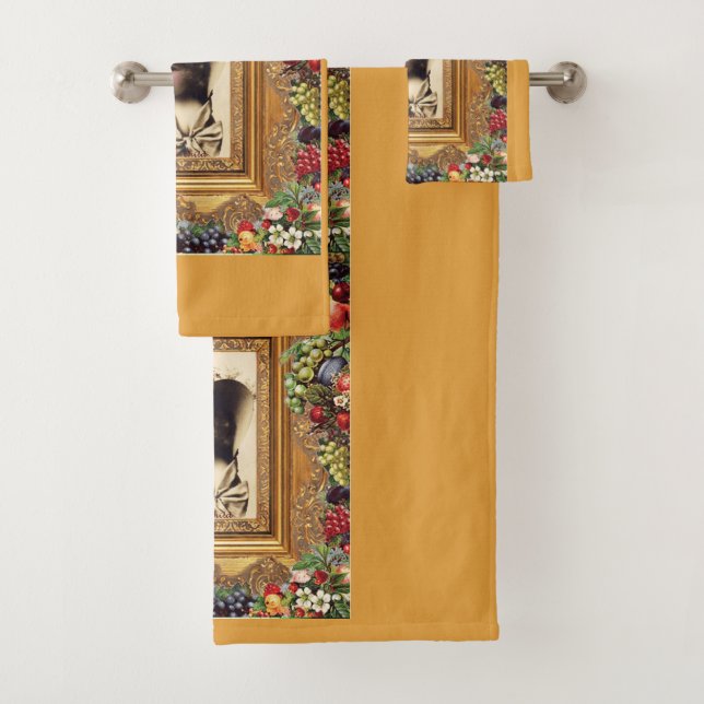 Conjunto De Toalhas Colagem da safra Retro com rendas e flores (Insitu)