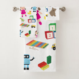 Conjunto De Toalhas Colagem de Brinquedos para Crianças
