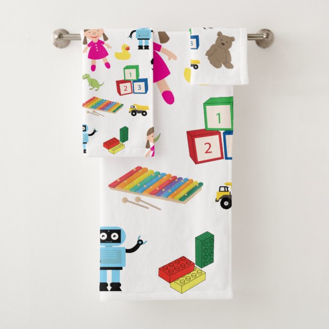 Conjunto De Toalhas Colagem de Brinquedos para Crianças (Insitu)