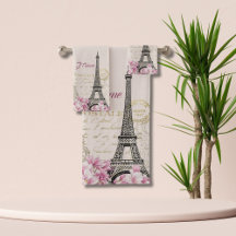 Colagem Romântica Torre Eiffel Paris Rosa Vintage