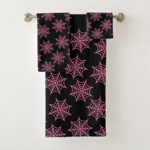 Conjunto De Toalhas Colar Gótico Spider Web Pink