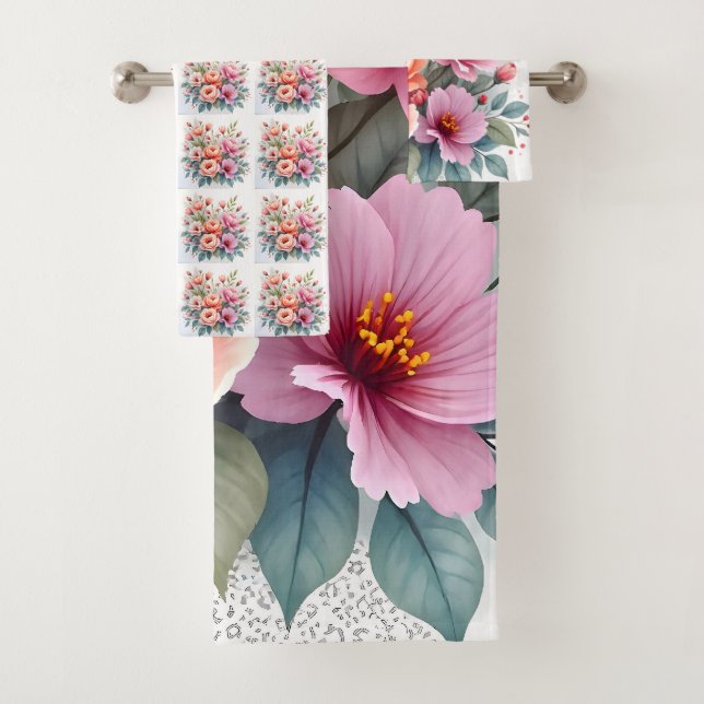 Conjunto De Toalhas Coleção de Luxo de Flores Silvestres Modernas e Bo (Insitu)