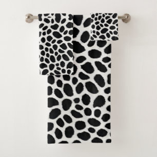 Conjunto De Toalhas Coleção de Luxo de Leopardo Branco Elegante