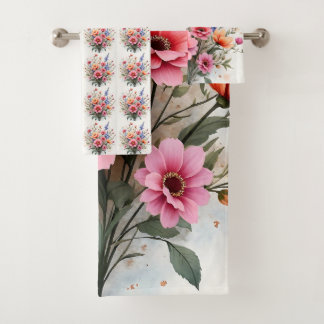 Conjunto De Toalhas Coleção de Luxo Moderna e Bonita de Flores Silvest