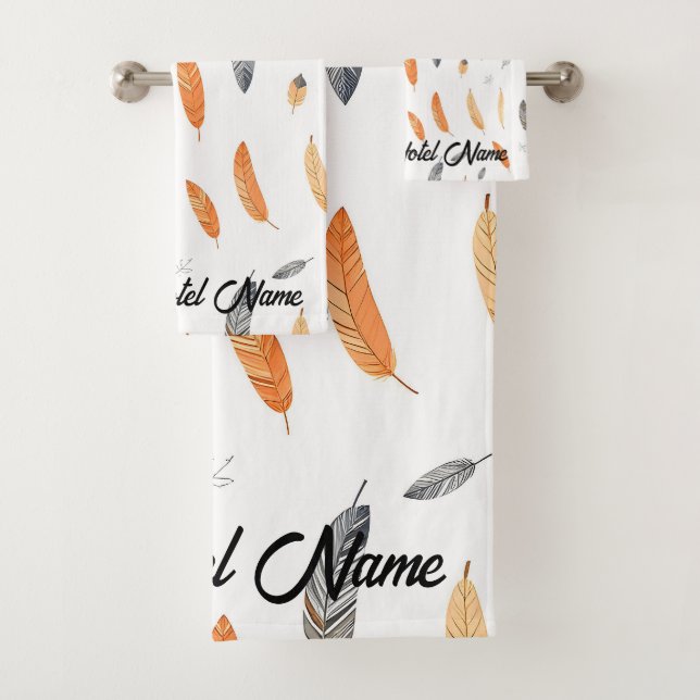 Conjunto De Toalhas Coleção Luxuosa Boho da Moda Feathers (Insitu)