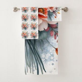 Conjunto De Toalhas Coleção Luxuosa de Flores Silvestres Lindas e Popu