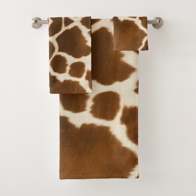 Conjunto De Toalhas Coleção Moderna de Leather Faux Faux Cow (Insitu)