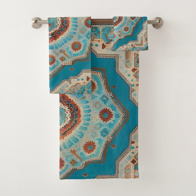Conjunto De Toalhas Coleção Turca de Tendências de Padrões Antigos (Insitu)