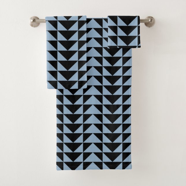 CONJUNTO DE TOALHAS COLHEITA AZUL PRETA E ESCALA 4 (Insitu)