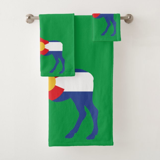 Conjunto De Toalhas Colorado Flag feito em Moose (Insitu)