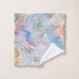 Conjunto De Toalhas Colorful Pastel Gold Agate Marble Decorative