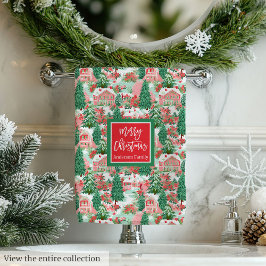 Conjunto De Toalhas Colorful red and hot pink Christmas preppy towel