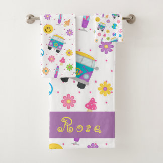 Conjunto De Toalhas Colorida Vintage Van Sunny Personalizado