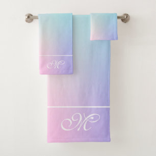 Conjunto De Toalhas Colorido, rosa e azul