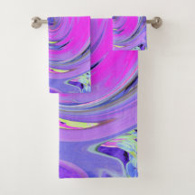 Colorido Turbilhão Boho Hippie Rosa Quente e Roxo
