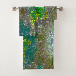 Conjunto De Toalhas Coloridos com ranhuras e tinta manchada esfolada