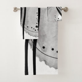 Conjunto De Toalhas Colorless Abstract Watercolor Two