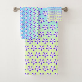 Conjunto De Toalhas Columbine Amarelo e Verde