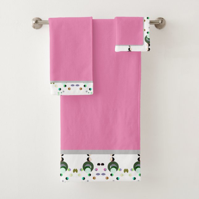 Conjunto De Toalhas Colunas de Banho Rosa (Insitu)