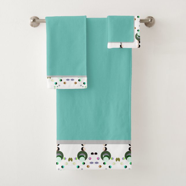 Conjunto De Toalhas Colunas Verdes 2 Banheiras Abelhas Definidas (Insitu)