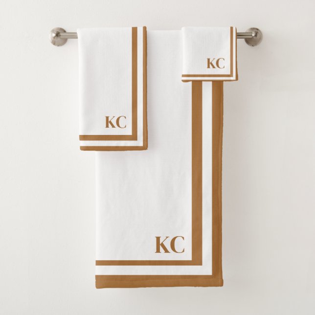 Conjunto de Toalhas com Bordado de Letras Iniciais (Insitu)