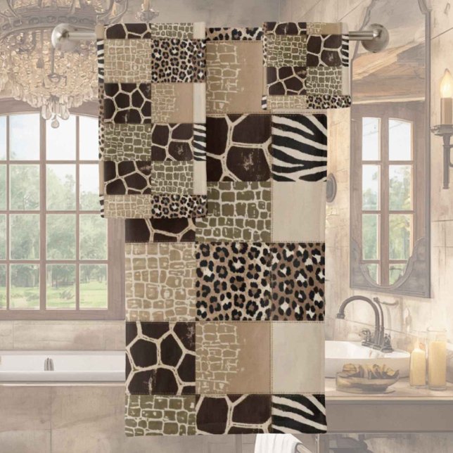 Conjunto de Toalhas com Estampa de Animais African (Criador carregado)