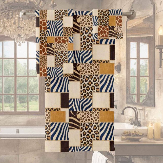 Conjunto de Toalhas com Estampa de Animais African (Criador carregado)