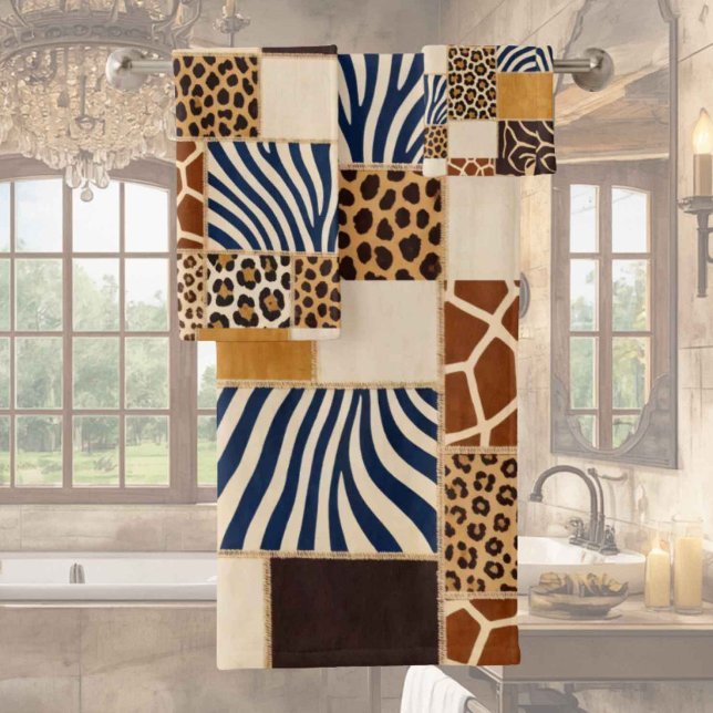 Conjunto de Toalhas com Estampa de Animais African (Criador carregado)