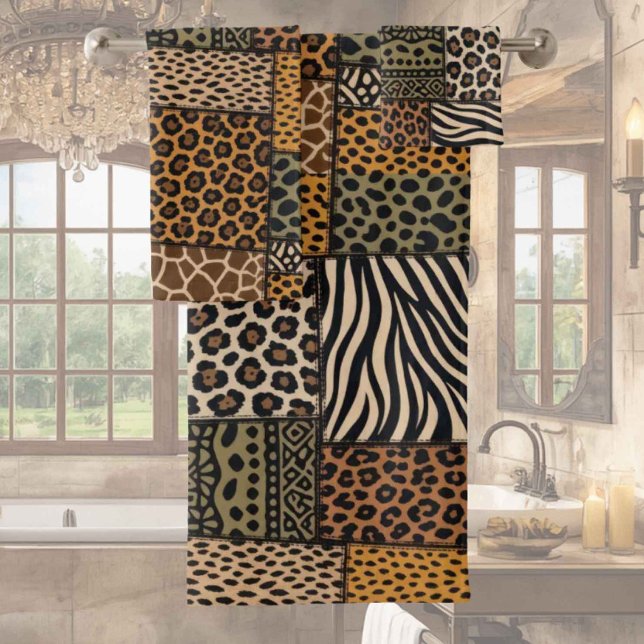 Conjunto de Toalhas com Estampa de Animais African (Criador carregado)