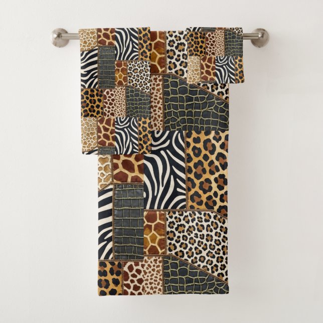 Conjunto de Toalhas com Estampa de Animais African (Insitu)